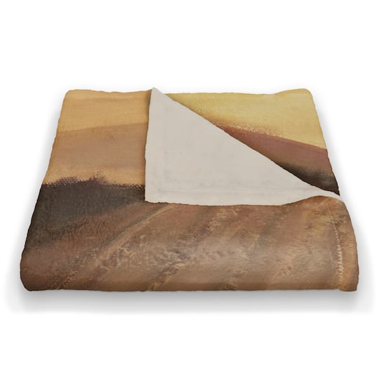 Tuscan Valley Path Coral Fleece Blanket